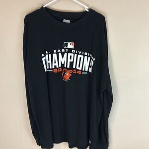 Stitches Black Thermal Baltimore Orioles Champions Shirt 2014 Size XXL
